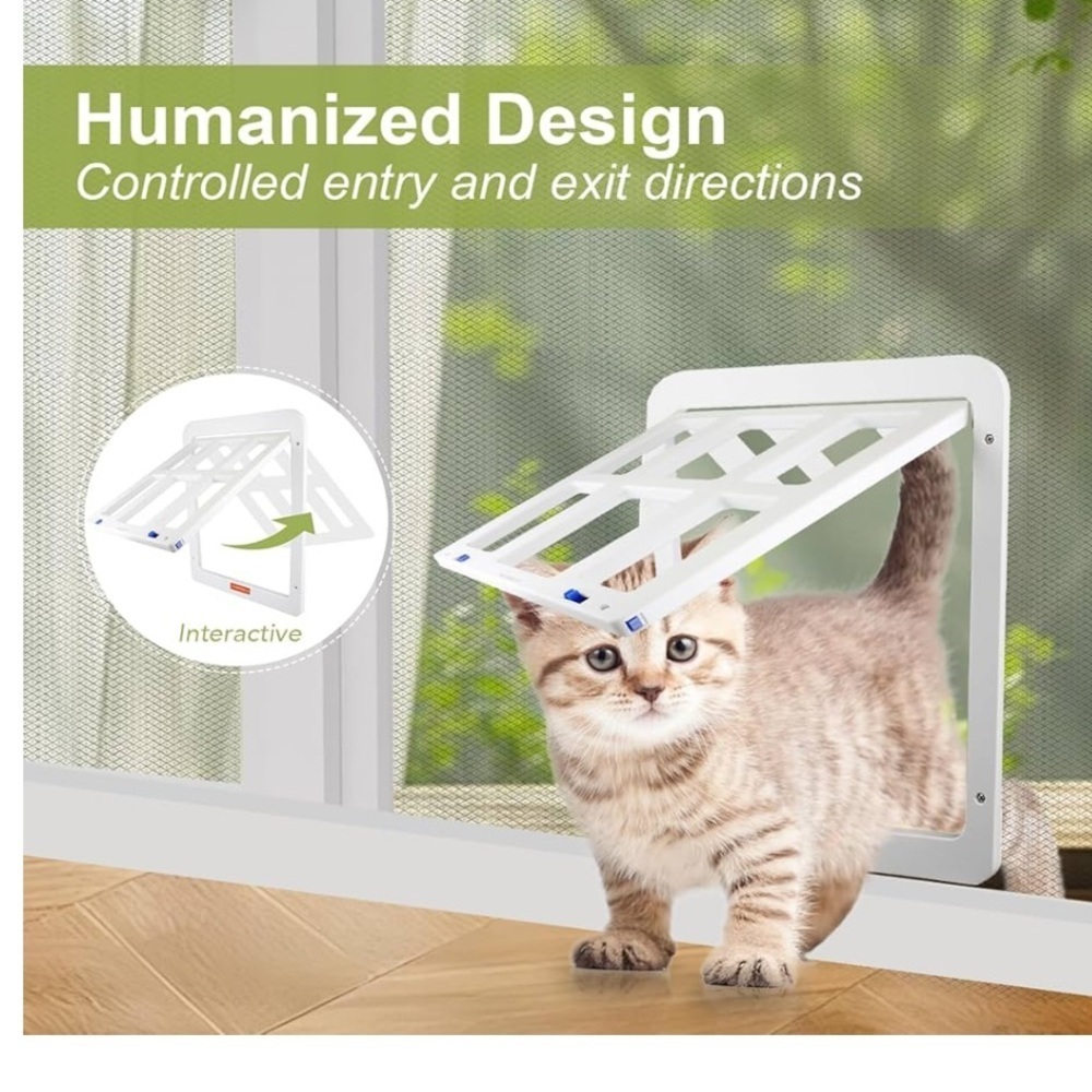 PETLESO Small Pet Door for Screen & Sliding Doors - 8.3" x 10.3" Magnetic - Picture 2 of 5